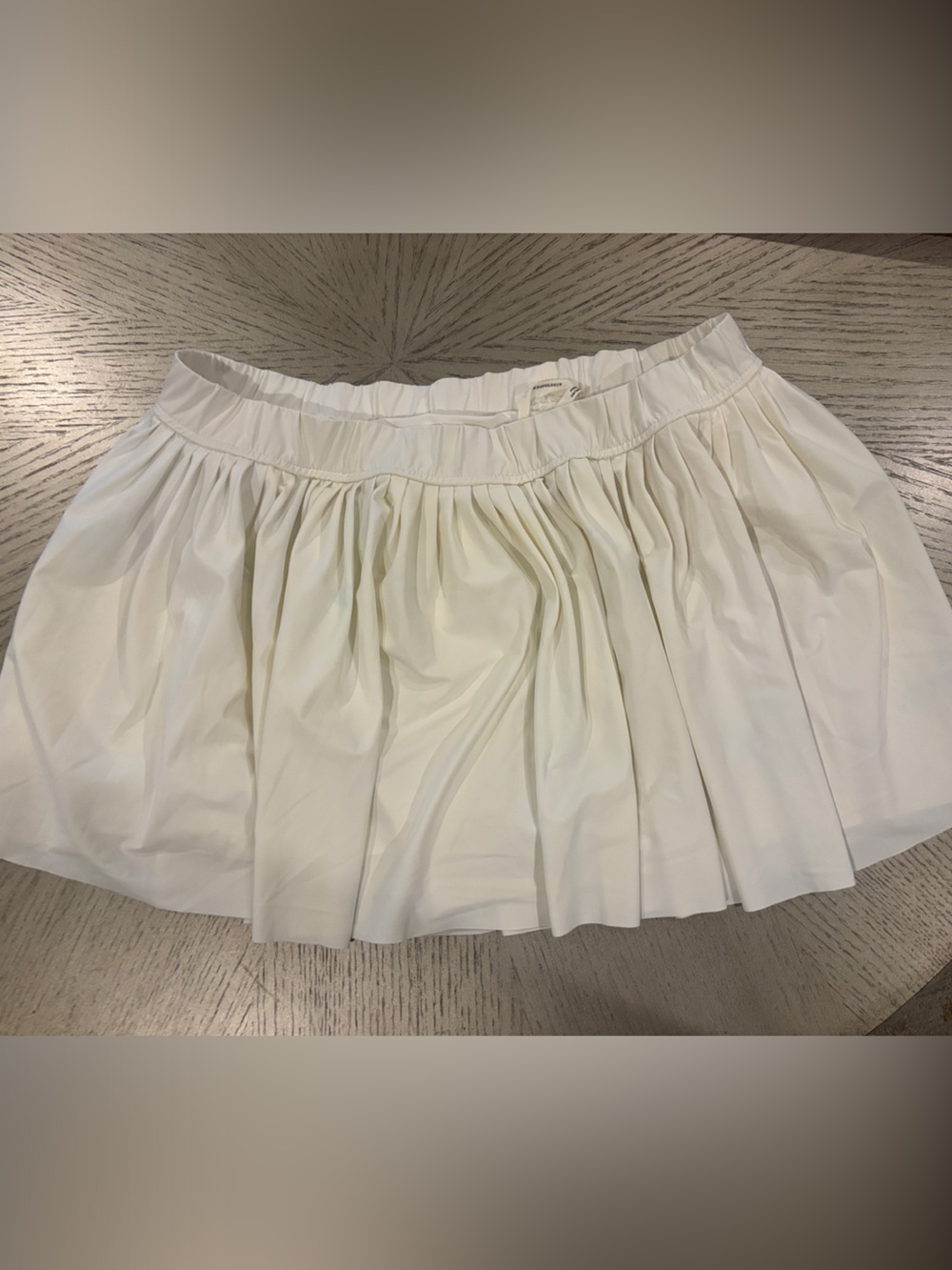 Anthropologie Cream Pleated Mini Skirt